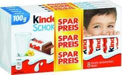  kinder Schokolade oder Yogurette Riegel